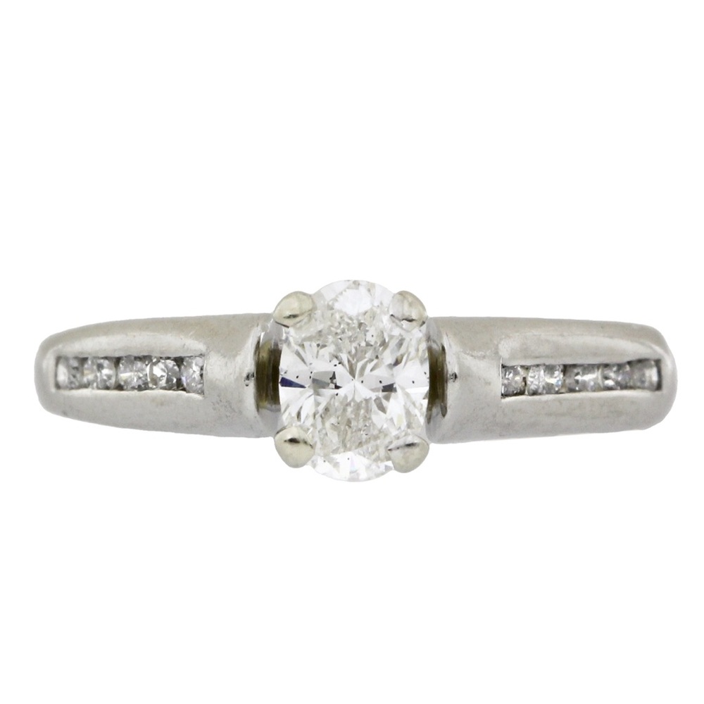 Platinum Oval Diamond Engagement Ring Solitaire